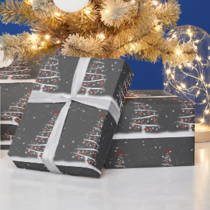 Rode sokken en honkbalornamenten aan een boom cadeaupapier