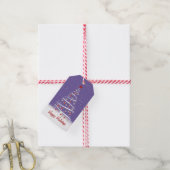 Rode sokken en kerstbal cadeaulabel (Met Touw)
