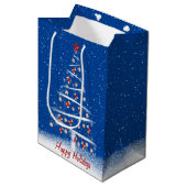 Rode sokken en kerstbal medium cadeauzakje (Voorkant Gekanteld)