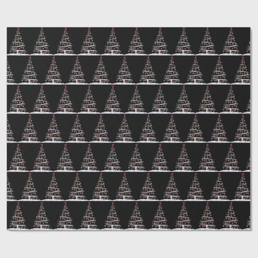 Rode sokken en kerstballen cadeaupapier (Vlak)