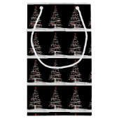 Rode Sokken en kerstbomen met honkbal Klein Cadeauzakje (Achterkant)