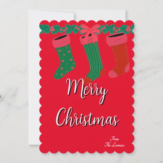 Rode sokken Kerstmis  Kaart (Voorkant)