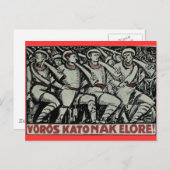 Rode soldaten vooruit! 1919 Hongaars poster Briefkaart (Voorkant / Achterkant)