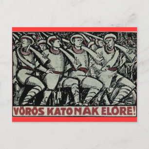 Rode soldaten vooruit! 1919 Hongaars poster Briefkaart