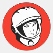 Rode Sovjet-kosmonaut Sticker (Voorkant)
