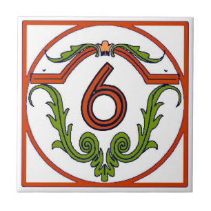 Rode Spaanse letters 6 Tegeltje