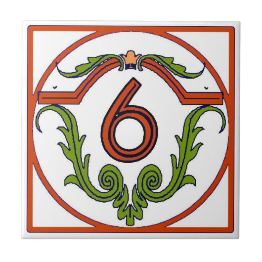 Rode Spaanse letters 6 Tegeltje (Voorkant)