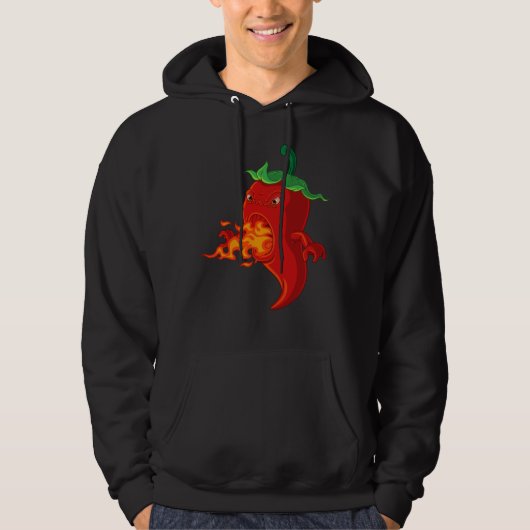 rode Spaanse peper met vlam Hoodie (Voorkant)