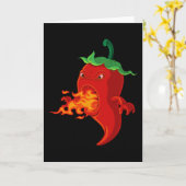 rode Spaanse peper met vlam Kaart (Gele Bloem)