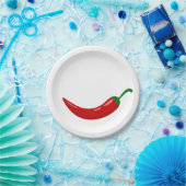 Rode Spaanse peper Papieren Bordje (Feest)