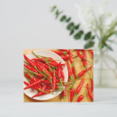 Rode Spaanse peper print briefkaart (Staand voorkant)