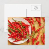 Rode Spaanse peper print briefkaart (Voorkant / Achterkant)