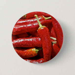 Rode Spaanse peper Ronde Button 5,7 Cm