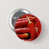 Rode Spaanse peper Ronde Button 5,7 Cm (Voorkant /achterkant)