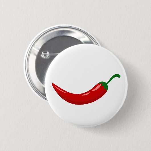 Rode Spaanse peper Ronde Button 5,7 Cm (Voorkant /achterkant)