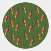 Rode Spaanse peper Ronde Sticker (Voorkant)
