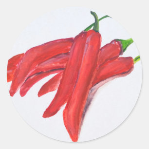 Rode Spaanse peper Ronde Sticker