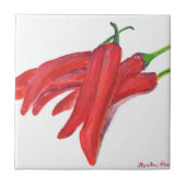 Rode Spaanse peper Tegeltje (Voorkant)