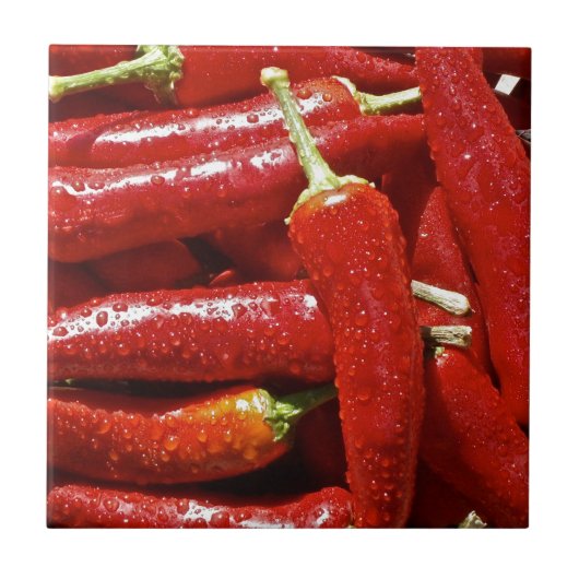 Rode Spaanse peper Tegeltje (Voorkant)