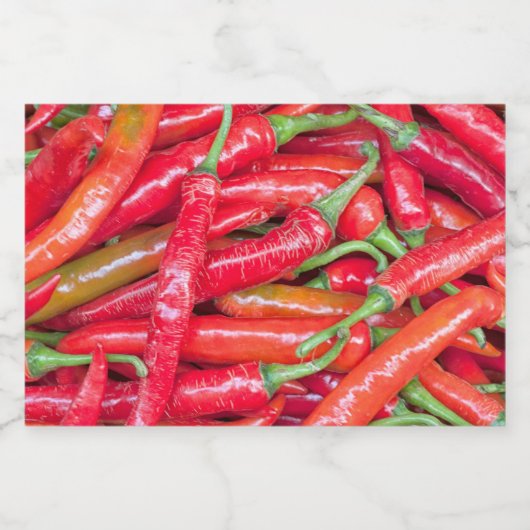 Rode Spaanse peper Voedselcontainer Etiket (Enkel label)