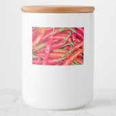 Rode Spaanse peper Voedselcontainer Etiket (Voorkant)