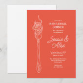 Rode spaghetti diner uitnodiging of pasta uitnodig (Voorkant / Achterkant)