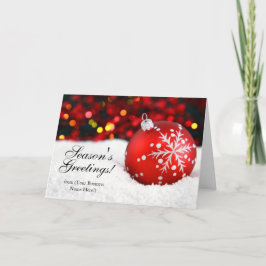 Rode Sparkle gedrukte zakelijke kerst Kaarten