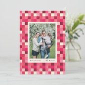 Rode Sparkle geruite Lijst Christmas Holiday Kaart (Staand voorkant)