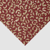 Rode Sparkle Glitter Gouden Luipaard Print Tissuepapier (Detail)