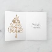 Rode Sparkle Gouden Kerstboom Kaart (Binnen)