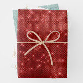 Rode Sparkle Merry kerstboom Inpakpapier Vel (In situ)