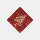 Rode Sparkle Merry kerstboom Servet (Hoek)