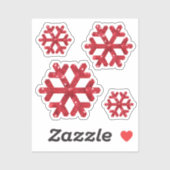 Rode Sparkle Sneeuwvlokken Kerstmis Sticker (Vel)