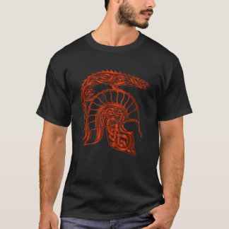 Rode Spartan Dragon Helm Gladiator T-shirt