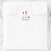 Rode Spatels Ronde Sticker (Tas)