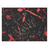 Rode spatten, abstracte kunst, verf op zwart weefs tafelkleed (Voorkant (Horizontaal))