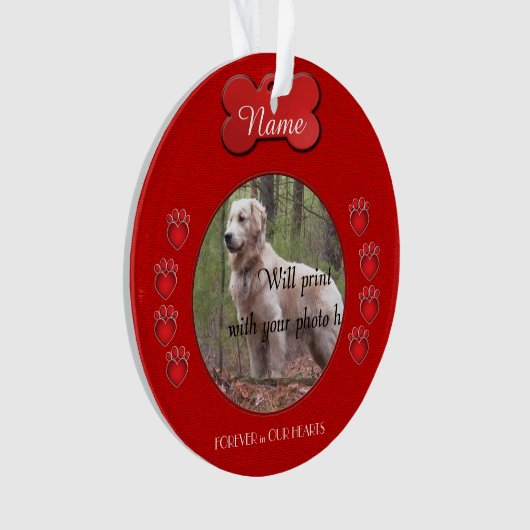 Rode, speciaal voor het hart ontworpen verven ornament (voorkant)