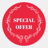 Rode speciale aanbieding ronde sticker (Voorkant)