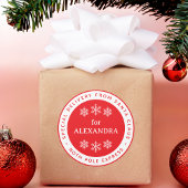 Rode speciale bezorging van Kerstman Noordpool Naa Ronde Sticker