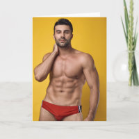 Rode Speedo Heete Kerel Felicitatiekaart