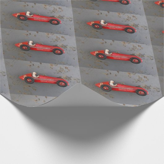 Rode  speelgoed cadeaupapier (Hoek)