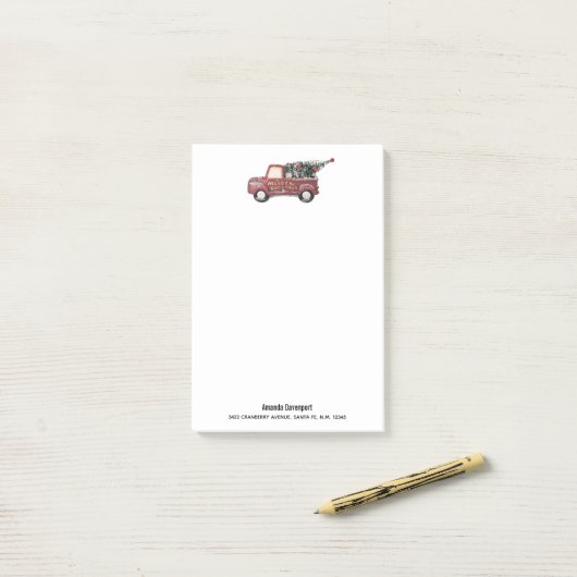 Rode Speelgoed met kerstboom Post-it® Notes (Op bureau)