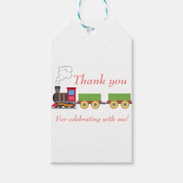 Rode speelgoed trein jongens verjaardag dank je ca cadeaulabel