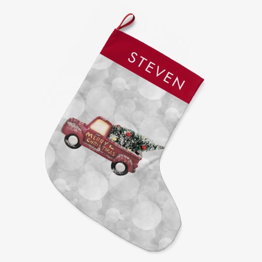  Rode Speelgoed Truck Grote Kerstsok (Voorkant (Hangend))