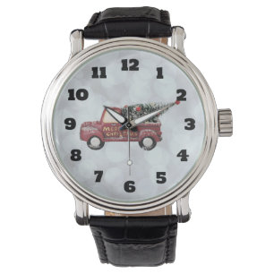  Rode Speelgoed Vrachtwagen met Kerstboom Horloge