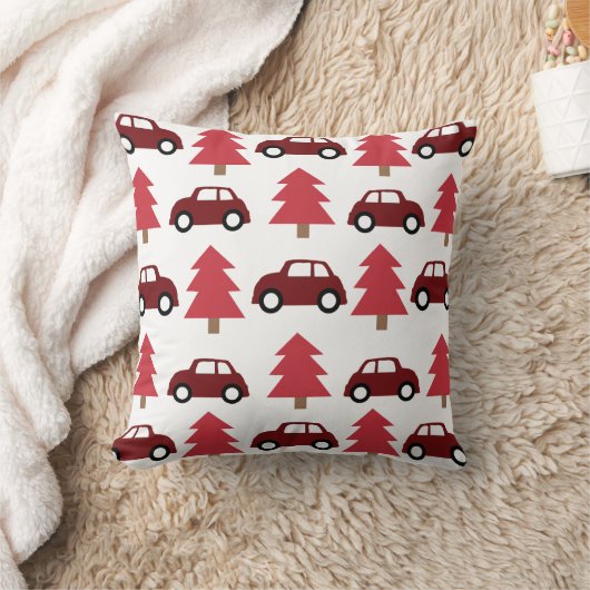 Rode speelgoedauto kerstboom kussen (Deken)
