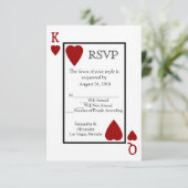 Rode Speelkaart Matching RSVP Kaartje (Staand voorkant)