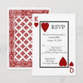 Rode Speelkaart Matching RSVP Kaartje (Voorkant / Achterkant)