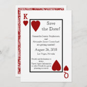 Rode speelkaart Save the Date (Voorkant / Achterkant)