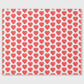 Rode speelkaart symbool hartvorm lino snede cadeaupapier (Vlak)